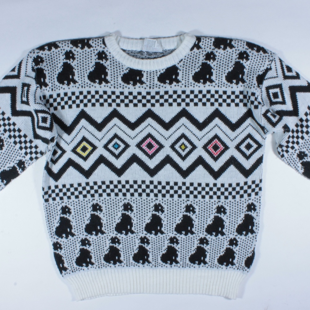 Abstract Print Cosby Pullover Sweater